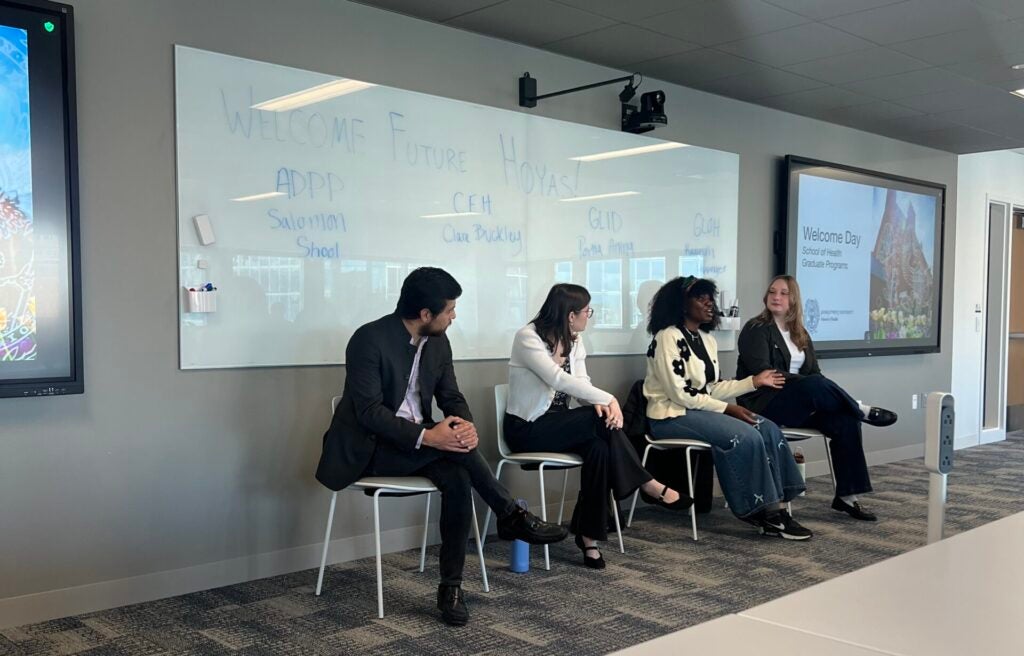 The welcome day featured a student and alumni panel.