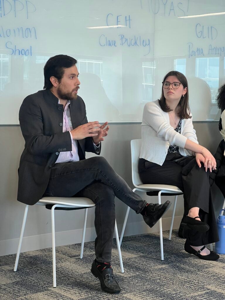 Salomon Shool (MS 2026) discusses his experience in the program on a student and alumni panel.