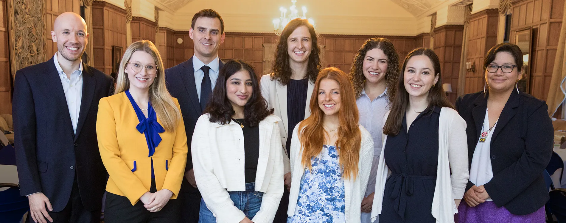 2026 University of Michigan Law award winners pose together for a picture.